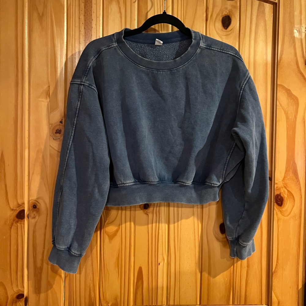 Blue sweater- washed look